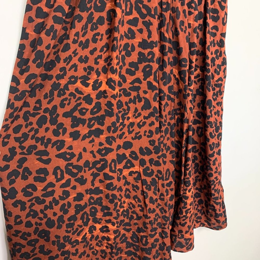 BEACH LUNCH LOUNGE Anais Midi‎ Dress Rumba Red Leopard Animal Print Sz L - Picture 4 of 7